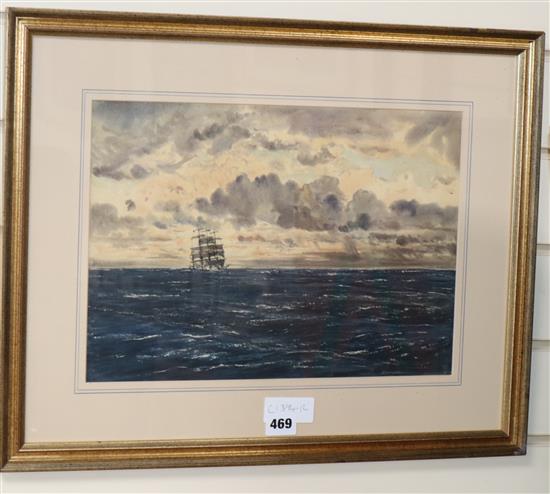 Claude Muncaster, watercolour, The Olivebank 1932, signed, 27 x 37cm